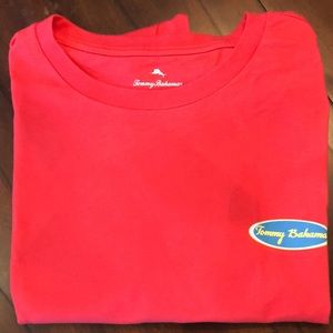 🌴Tommy Bahama Classic logo front, suns out rums out back print short sleeve T